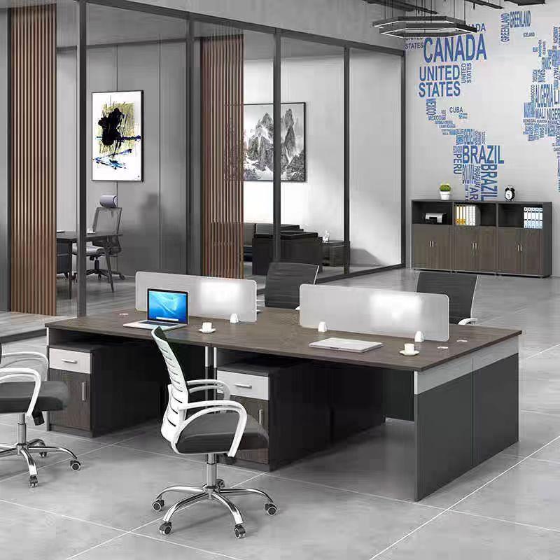 职员办公桌简约现代办公室单人工位简易2/四人位桌椅组合电脑桌子