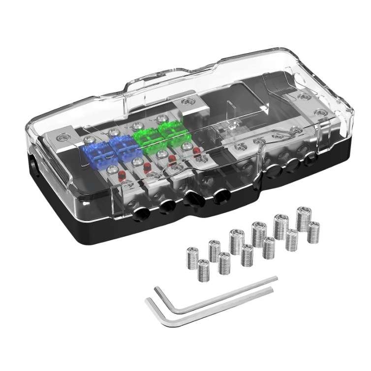 汽车音频MIDI(Mini-ANL)4路保险丝电块 12V0/4带接地多路保险盒