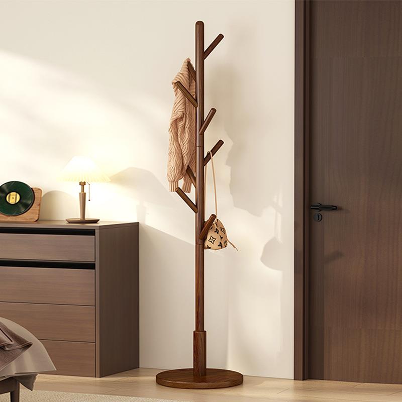 实木衣帽架卧室挂衣架立式家用室内落地衣架单柱挂包挂衣服加粗款