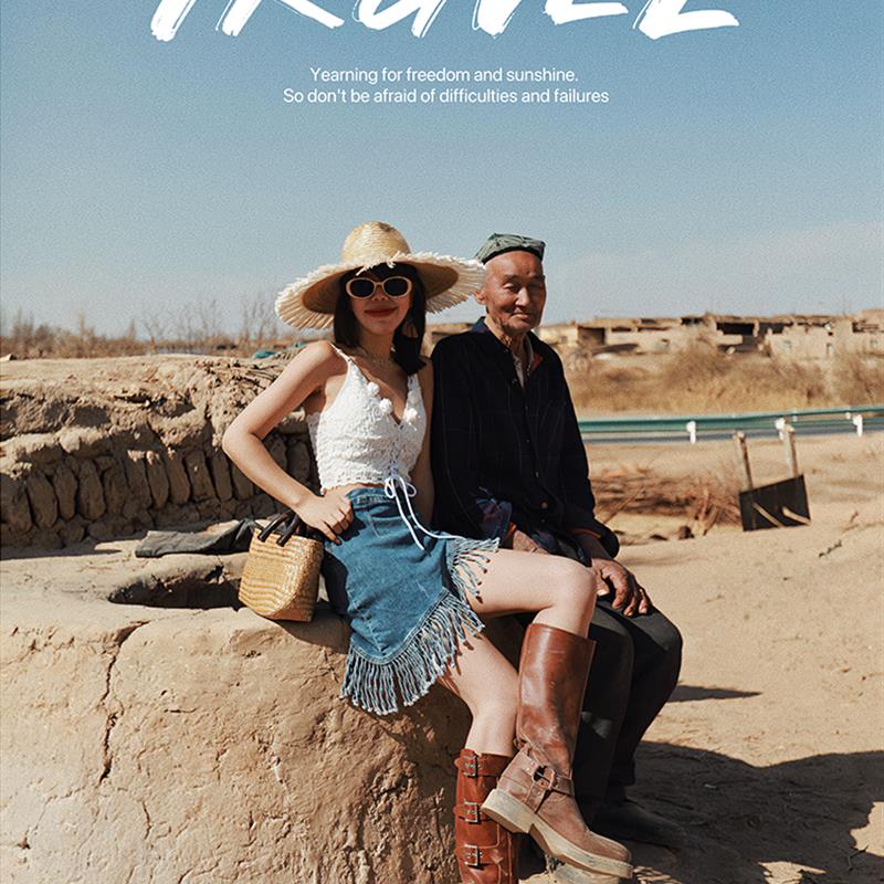 麦叙《岚野》复古不规则流苏牛仔短裙半身裙女春夏高腰a字裙裤