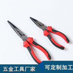 钢6寸偏心尖嘴钳 供应55 红黑马头柄尖嘴钳8寸工具钳