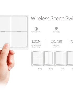 极速Tuya ZigBee Wirelesss Scene Switch 4 Gang Scenario Switc