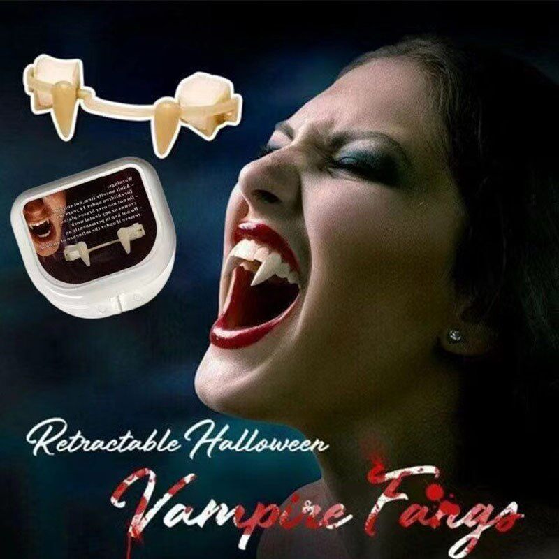 极速Retractable Vampire tTeeth Halloween Vampire Fangs Dentu