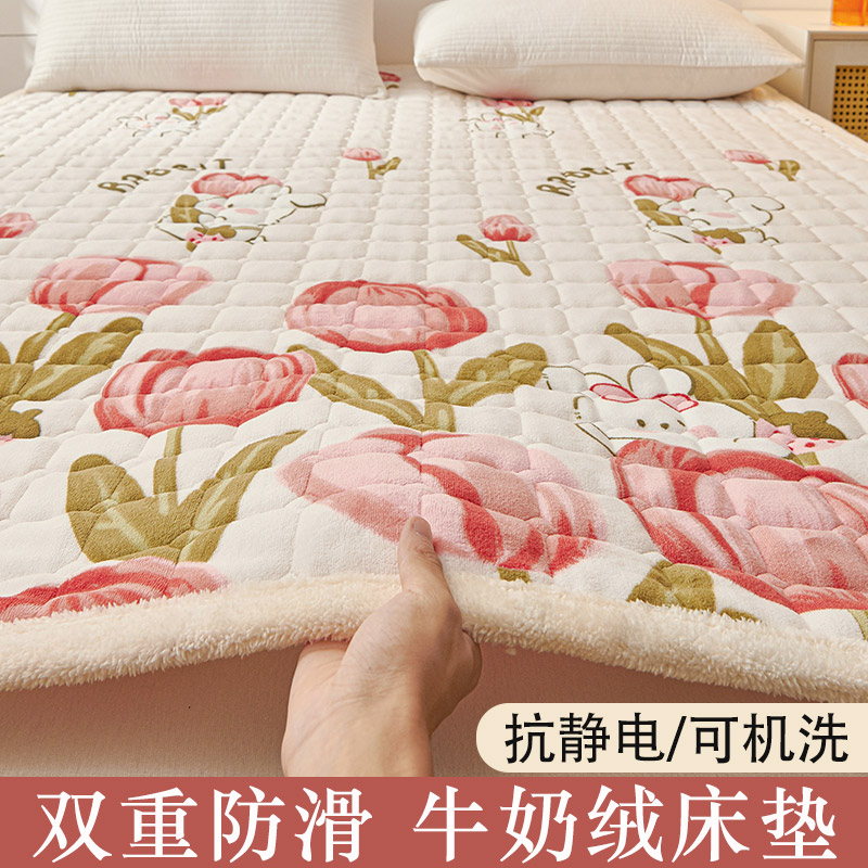 新品牛奶绒床垫软垫家用铺床毯y垫被褥子宿舍学生单人毛毯垫毯薄图片