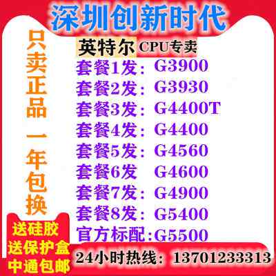 极速G3900 G3930 Gm4400T G4560 G4600 G4620 G4900 G5400 G5500