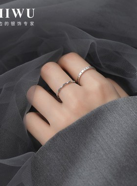 极速银饰戒指暗黑系m泰银纯银戒指女ins潮复古网红食指戒指女叠戴
