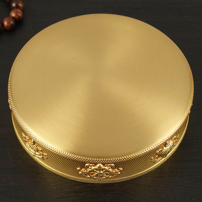极速纯铜曼扎盘家居用品镶u宝石工艺带托盘曼达盘曼茶罗装饰盘小