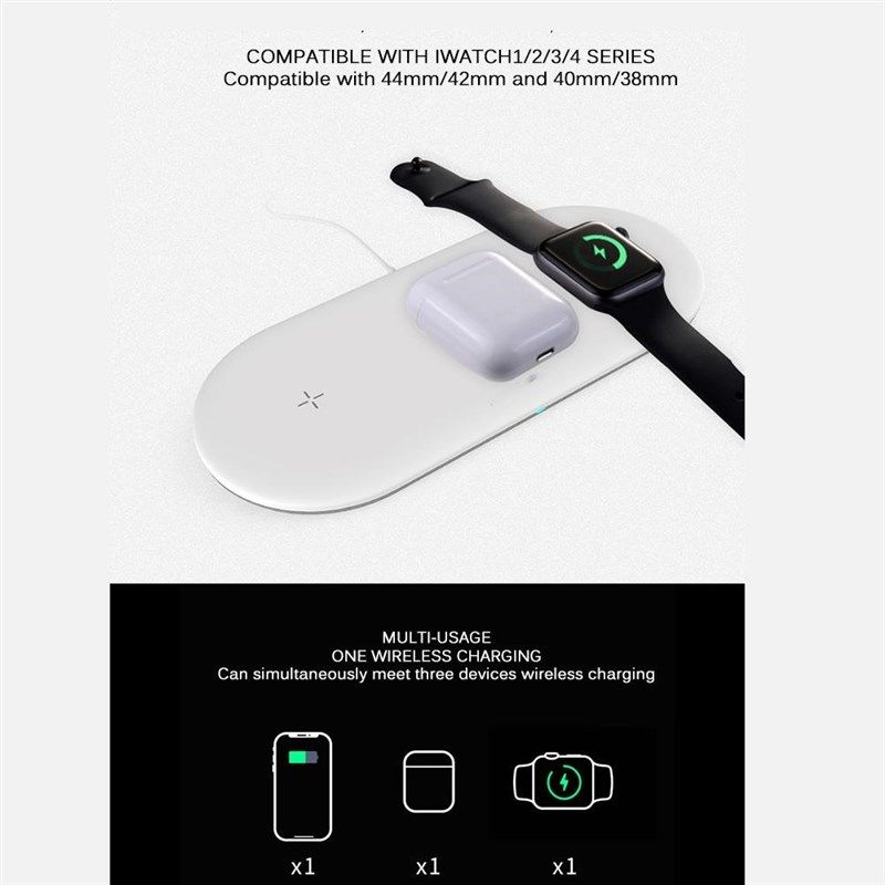 极速3 in 1 10W Wireless Charger Station Stand Pad VCharging