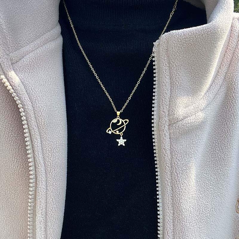 极速-inbs planet combination necklace planet star copper inl