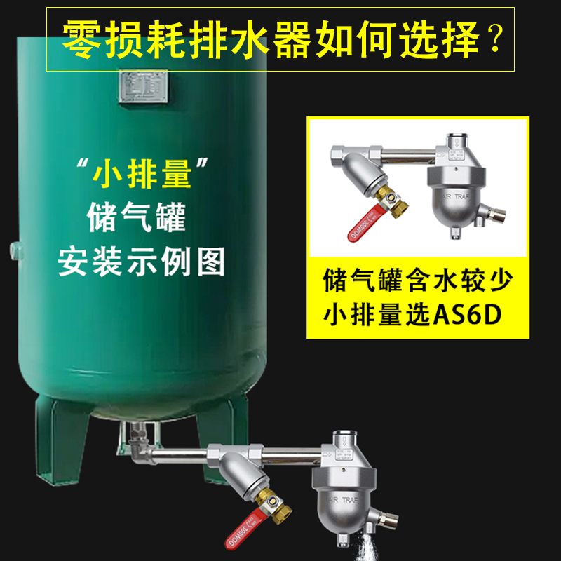 空压机储气罐过滤器AS6oD+DF404零损耗自动排水器排污放水阀WBK-2