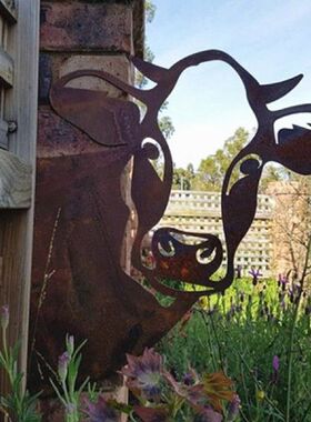 极速Metal Iron Comw/Sheep Silhouette Garden Home Wall Art