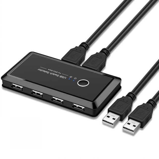 极速2 in 4 out USB 2.0 Peripheral Sharing SwOitch 2 PCs Shar