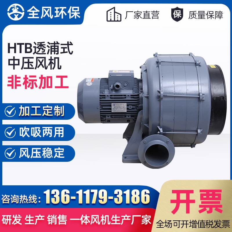 极速自动化风翻裤机全HTpB125-1005 380V7.5KW透浦式中压鼓风机
