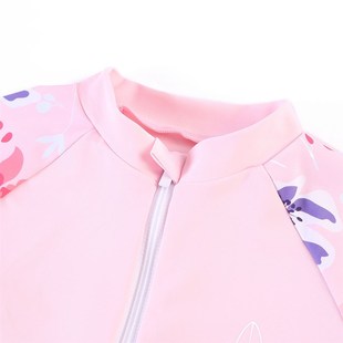 极速新款 可爱小清新圆领拉链 儿童泳衣k户外运动涉水游泳连体裙装