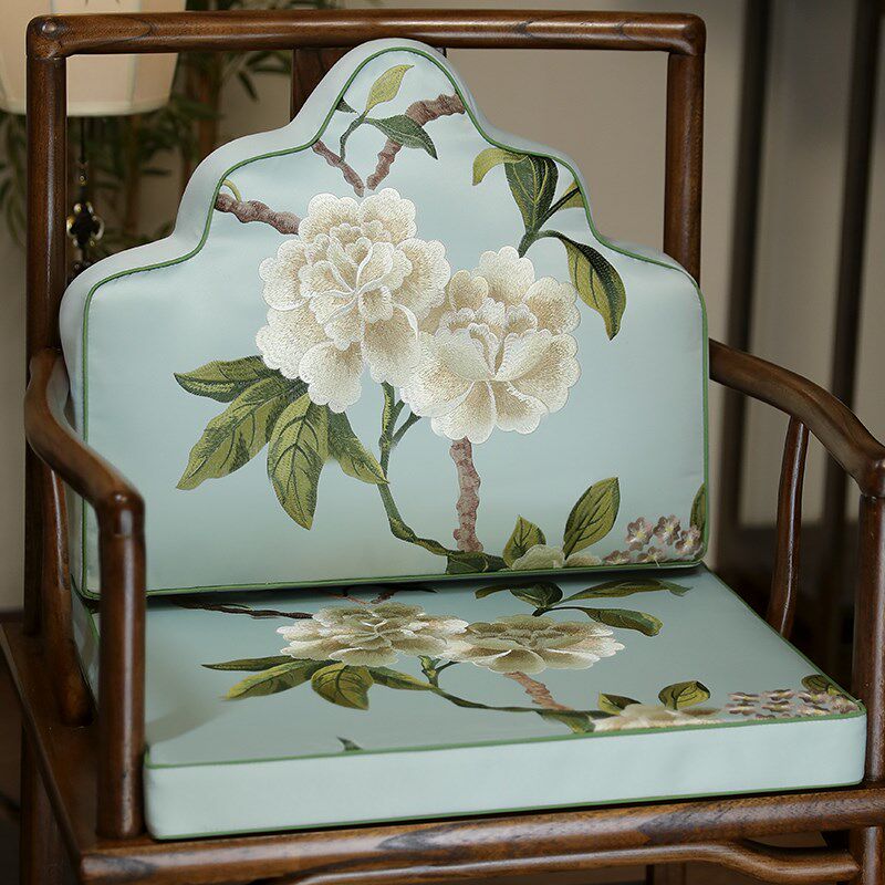 新品中式坐垫靠山枕红木r沙发坐垫靠背垫一体罗汉床云朵枕圈椅垫