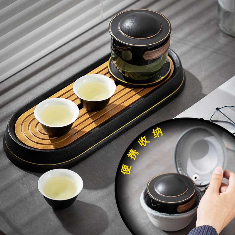 极速快客杯旅行功夫茶具小套装便携式收纳包户外陶V瓷玻璃一泡茶