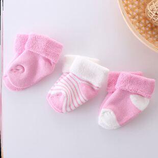 极速6一12月婴儿袜子初生秋冬A男宝女宝新生儿0到3个月纯棉无骨中