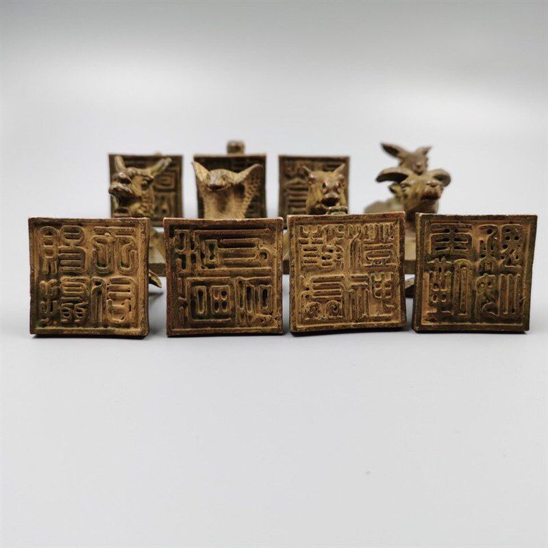 极速纯铜十二生h肖铜印章文玩杂项铜玺书房摆件文房用品家居收藏