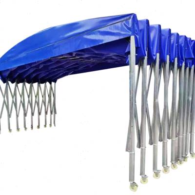 极速定制a移动推拉雨棚伸缩活动篷大排档遮阳棚大型仓库停车棚户