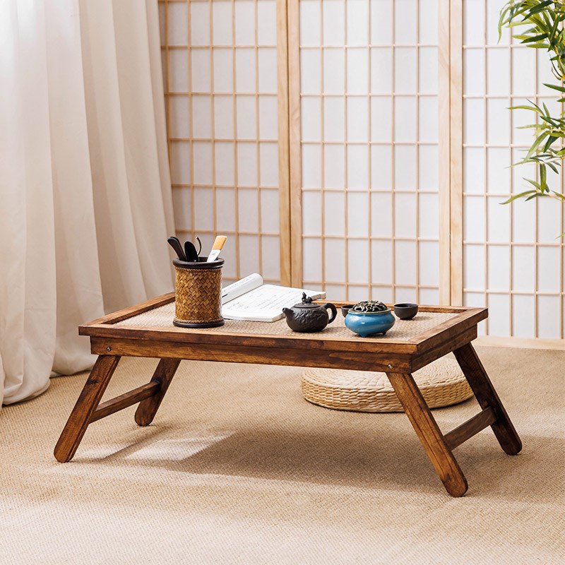 极速日式家用飘窗桌子折叠小茶A几榻榻米矮桌阳台实木禅意茶桌复