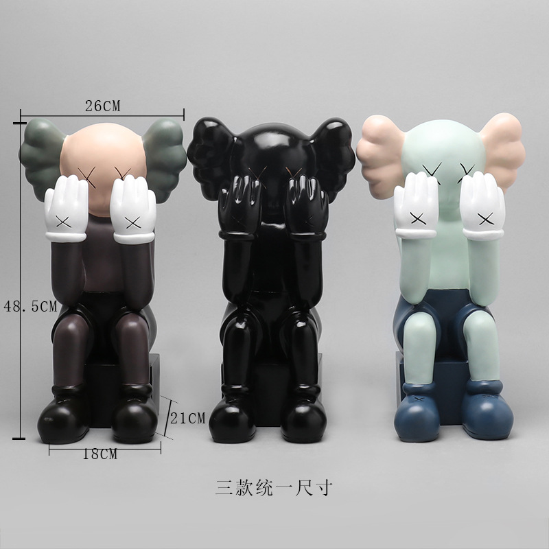 极速创意现代轻奢雕塑摆件kaws暴力熊客厅过道工艺品Y门店艺术软