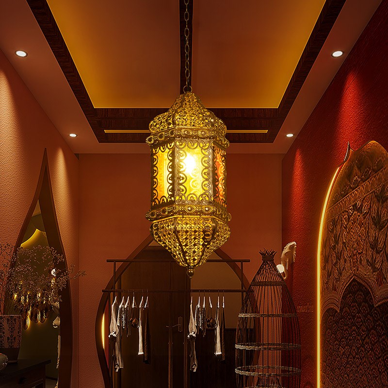 极速东南亚风格家用客厅r铁艺吊灯餐厅咖啡厅酒吧复古怀旧氛围装