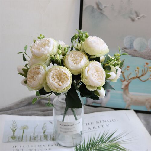 新品1 Bundle Silk Peony Bouquet HCome Decoration Accessories
