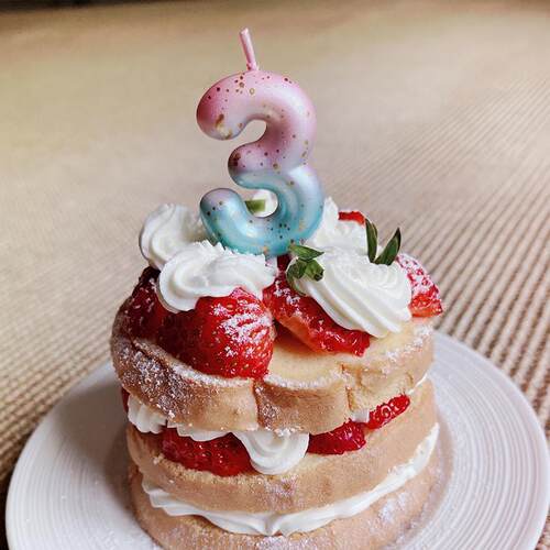 新品birthday cakle digital candles party decoration card Num