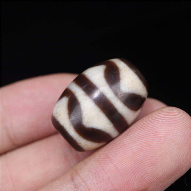 极速天然玛瑙材质线珠水纹虎牙达洛天珠吊坠S西藏玛瑙天珠配珠