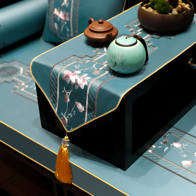 新品禅意新中式桌旗现代客厅电视柜床头柜玄关盖布餐W桌布艺茶桌