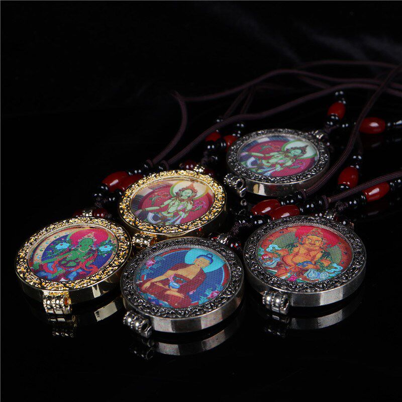 极速唐卡佛牌吊坠黄财神释迦摩尼E度母男女吊坠民族风随身吊坠