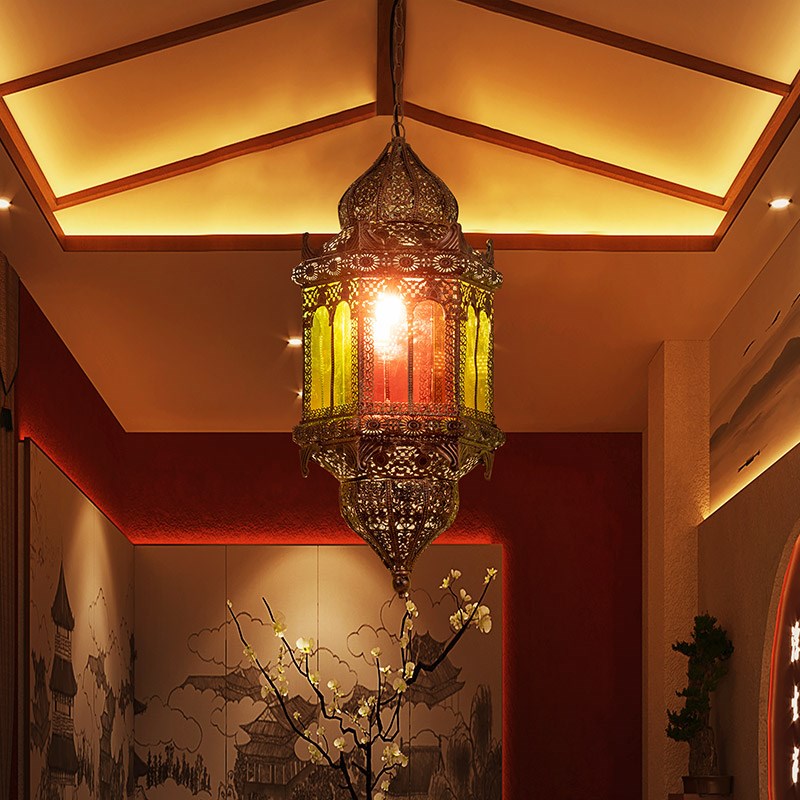 极速东南亚风格铁艺吊灯客厅餐厅泰式咖啡厅酒吧复V古怀旧氛围装