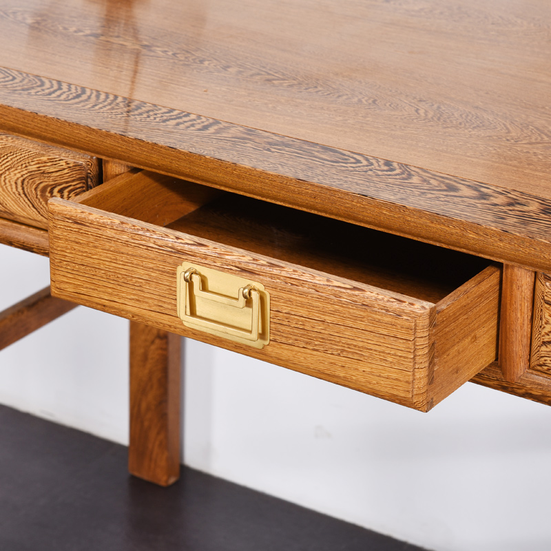 极速红木家具鸡翅木书p桌新中式实木画案电脑桌办公桌仿古写字台