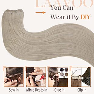 极速LAAVOO 24inch Blonde Weft Hair Extensions HumaVn Hair 12