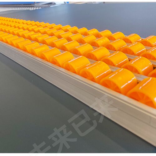 新品封边机流利条厂家小轮A架塑料滑轮输送条琉璃条带辅助