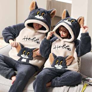 极速情侣睡衣秋冬款 法兰绒家居服男 珊瑚绒睡衣女士加厚加绒冬P季