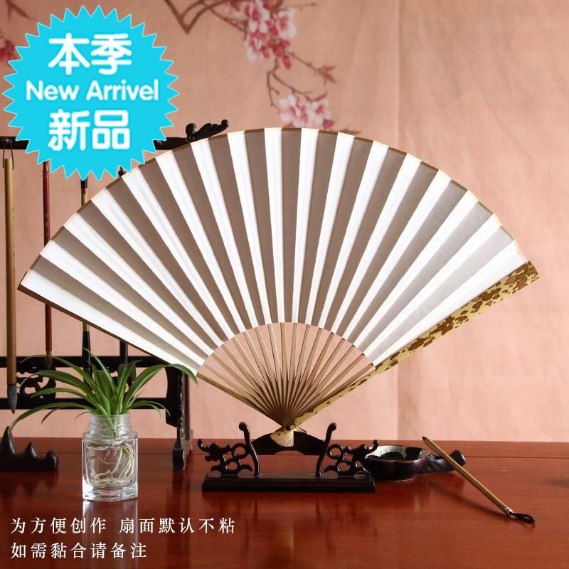 极速2020新款梅妃折扇特卖5e10寸苏工真金扇面R二号湘妃竹文玩扇