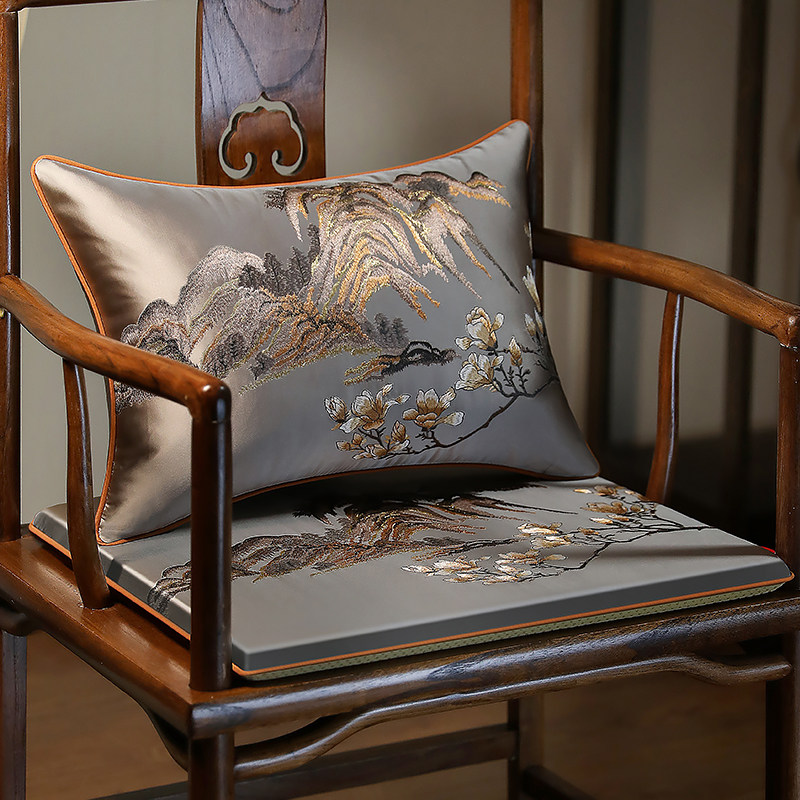 新品新中式红g木椅子坐垫实木沙发圈椅主人椅茶椅坐垫靠垫太师椅