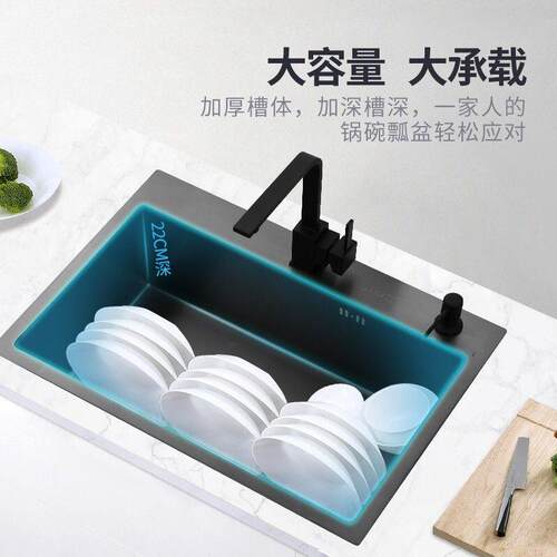 新品304不锈钢洗菜盆单水槽 厨房水槽A纳M米不沾油洗碗水池W 厚实