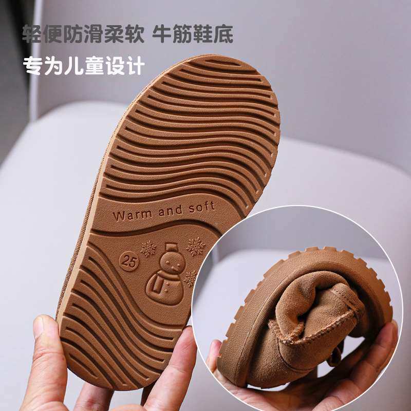 极速儿童雪e地靴女童靴子2023冬季新款加绒加厚雪地棉鞋子软底男