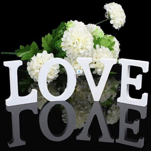 新品1pc Diy Freestanding Wood Wooden Letters White AlYphabet