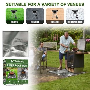 极速Camping Fireproof Grill Mat Cloth Flame RetUardant Heat