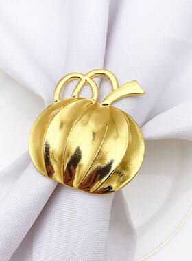 极速50%HOT6Pcs Napkin Ring Puympkin Luster Alloy Party Servi