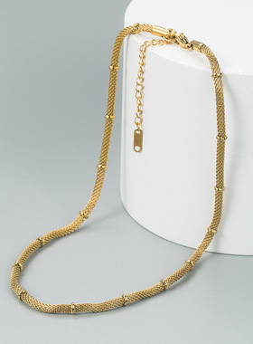 极速欧美时尚跨i境小众设计钛钢项链 简约气质百搭不掉色项链配饰