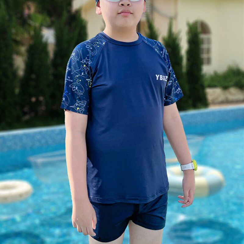 极速游泳裤男款儿童胖童泳衣男y童加肥加大码两件式泳装泳裤儿童