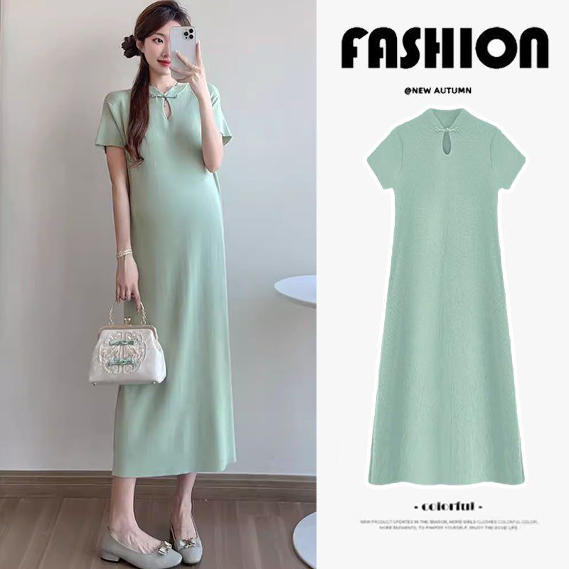 极速孕妇连衣裙h春装2025新款夏季新中式国风气质旗袍短袖孕妇装