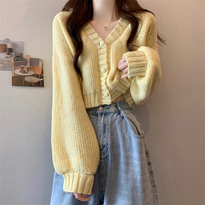 极速慵懒风短款毛衣开衫外套女春秋B2024新款小个子设计感小众针