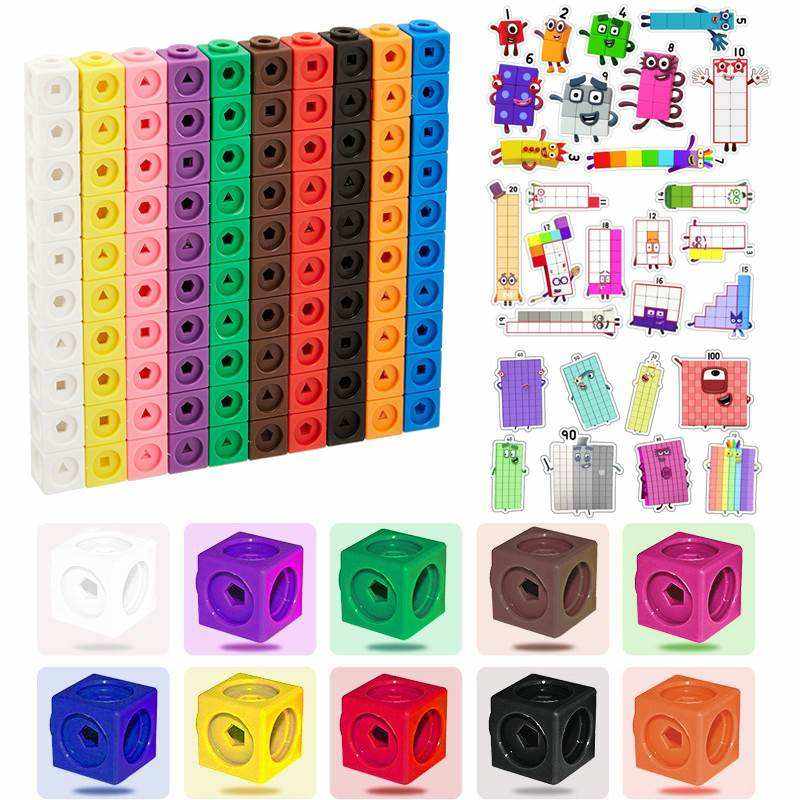 极速100pcs Numberblocqks Multilink Linking Counting Cubes Sn