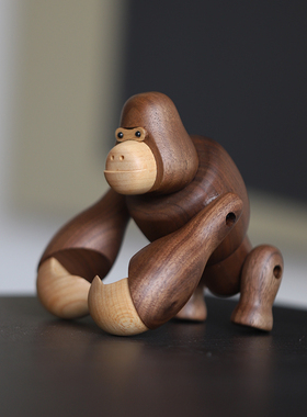 新品【大猩猩金刚】黑胡s桃实木手工玩偶挂件创意家居装饰礼品创
