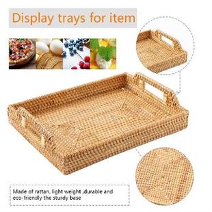 Kitchen Home ServingK Tray Woven 极速Living Rattan Room